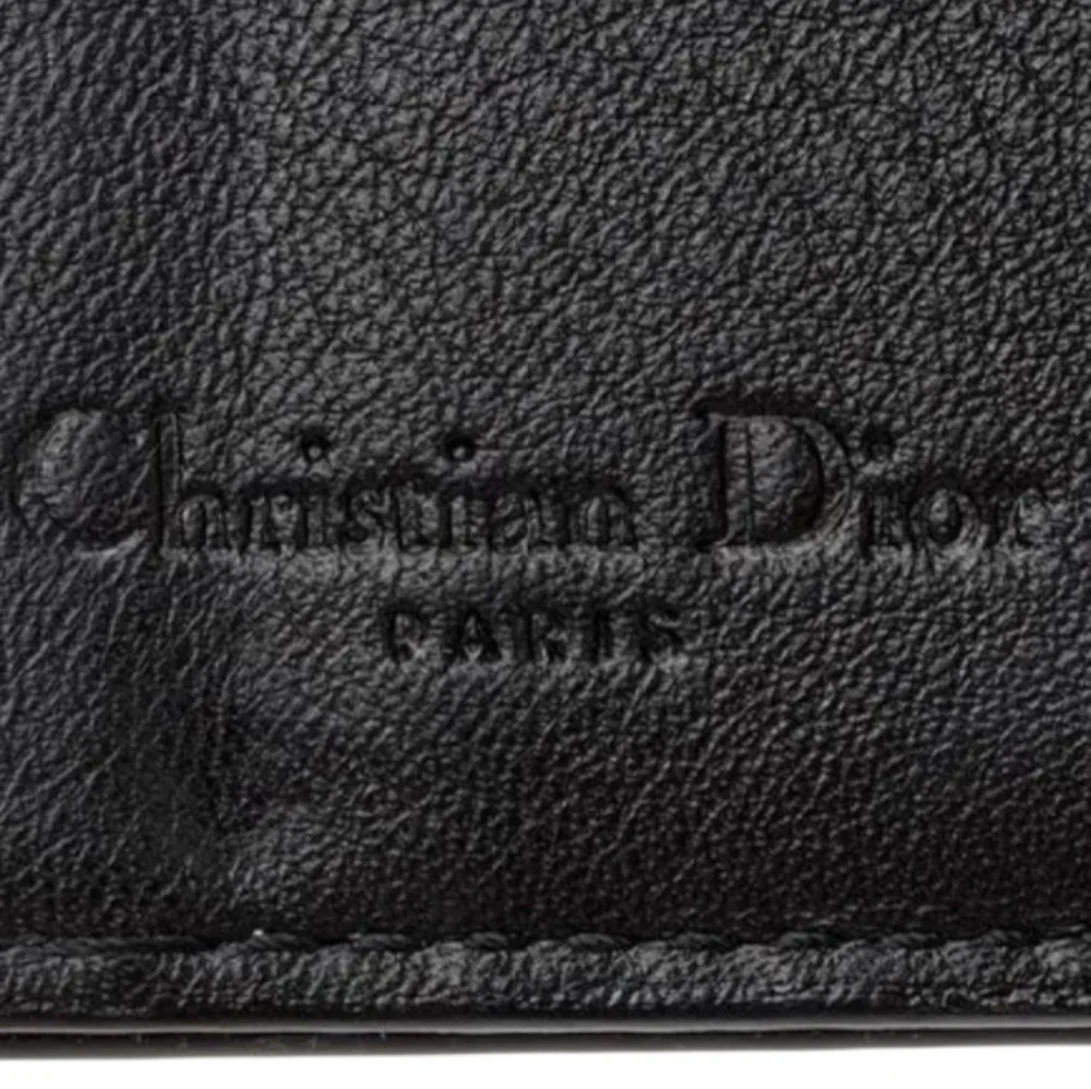Christian Dior Trotter Oblique Jacquard Compact Wallet With Crystals